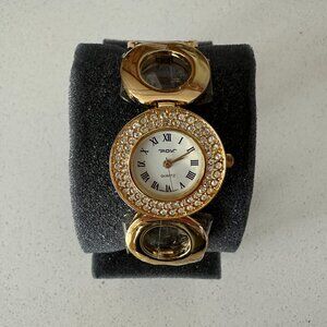 POV Women's Goldtone Quartz Watch NOS in Box unworn – 1990s Classic Gift